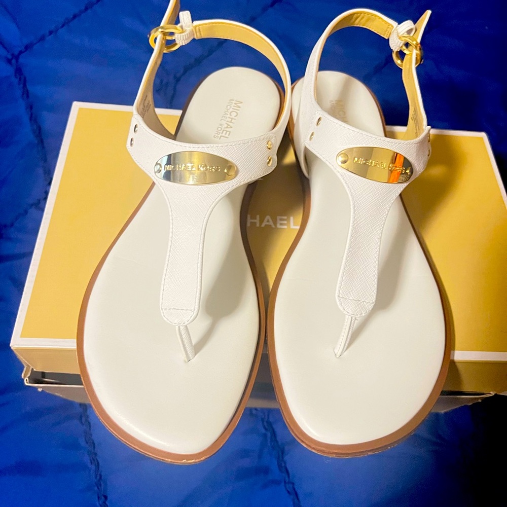 Michael Kors Women's MK Plate Flat Thong Sandals
